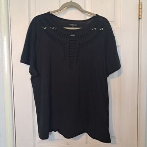Torrid Black Laser Cut Tee